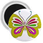 Color Butterfly  3  Button Magnet