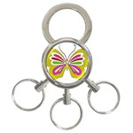 Color Butterfly  3-Ring Key Chain