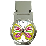 Color Butterfly  Money Clip with Watch