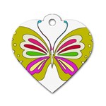 Color Butterfly  Dog Tag Heart (Two Sided)