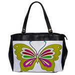 Color Butterfly  Oversize Office Handbag (One Side)