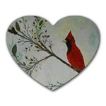 Sweet Red Cardinal Mouse Pad (Heart)
