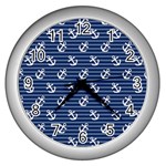 Boat Anchors Wall Clock (Silver)