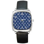 Boat Anchors Square Leather Watch