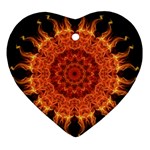 Flaming Sun Heart Ornament (Two Sides)