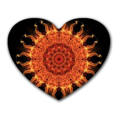 Flaming Sun Mouse Pad (Heart) from UrbanLoad.com Front