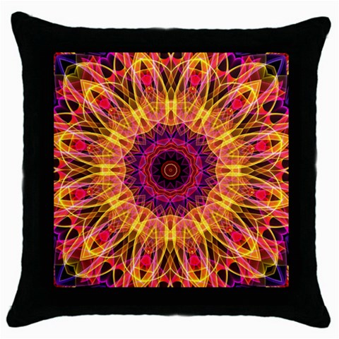 Gemstone Dream Black Throw Pillow Case from UrbanLoad.com Front