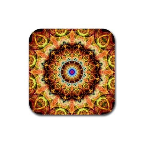 Ochre Burnt Glass Drink Coasters 4 Pack (Square) from UrbanLoad.com Front