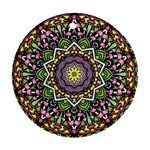Psychedelic Leaves Mandala Round Ornament