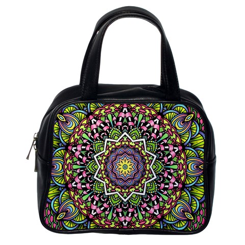 Psychedelic Leaves Mandala Classic Handbag (One Side) from UrbanLoad.com Front