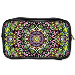 Psychedelic Leaves Mandala Travel Toiletry Bag (Two Sides) from UrbanLoad.com Front