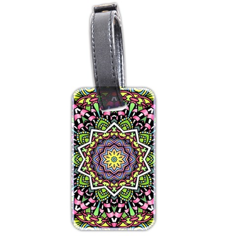 Psychedelic Leaves Mandala Luggage Tag (Two Sides) from UrbanLoad.com Front