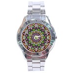 Psychedelic Leaves Mandala Stainless Steel Watch