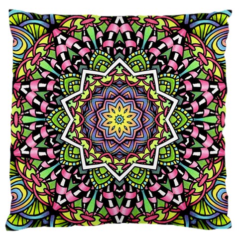 Psychedelic Leaves Mandala Large Cushion Case (Single Sided)  from UrbanLoad.com Front