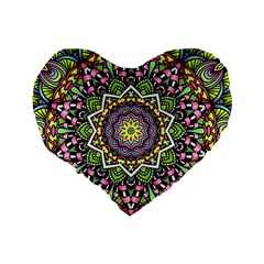 Psychedelic Leaves Mandala 16  Premium Heart Shape Cushion  from UrbanLoad.com Back