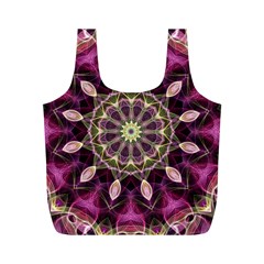 Purple Flower Reusable Bag (M) from UrbanLoad.com Back