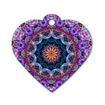 Purple Lotus Dog Tag Heart (Two Sided)