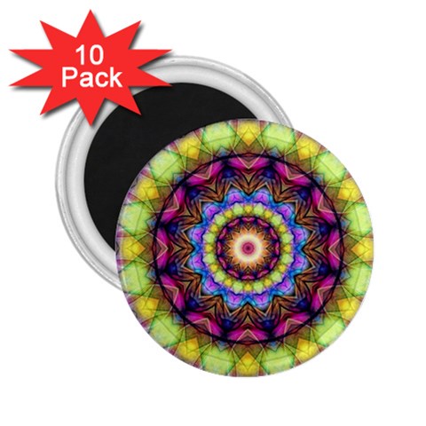 Rainbow Glass 2.25  Button Magnet (10 pack) from UrbanLoad.com Front