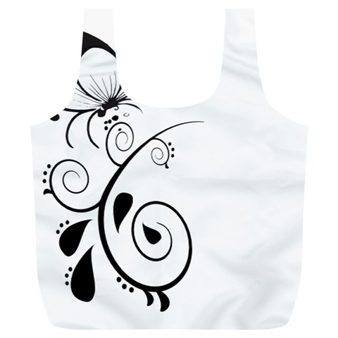 Floral Butterfly Design Reusable Bag (XL) from UrbanLoad.com Front