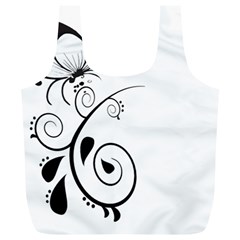 Floral Butterfly Design Reusable Bag (XL) from UrbanLoad.com Back