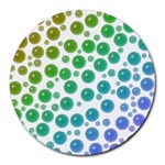 Rainbow Bubbles Design Round Mousepad