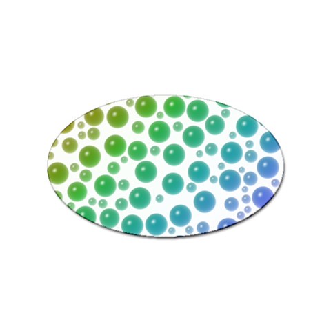 Rainbow Bubbles Design Sticker Oval (10 pack) from UrbanLoad.com Front