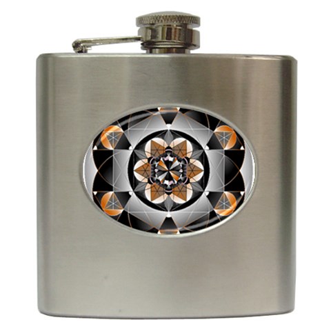 Seed of Life Hip Flask (6 oz) from UrbanLoad.com Front
