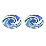 Abstract Waves Cufflinks (Oval)
