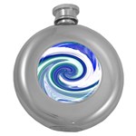 Abstract Waves Hip Flask (Round)