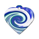 Abstract Waves Dog Tag Heart (One Sided) 