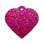 Polka Dot Sparkley Jewels 1 Dog Tag Heart (One Sided) 