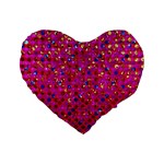 Polka Dot Sparkley Jewels 1 16  Premium Heart Shape Cushion 