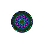 Star Of Leaves, Abstract Magenta Green Forest Golf Ball Marker