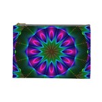 Star Of Leaves, Abstract Magenta Green Forest Cosmetic Bag (Large)