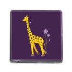 Purple Cute Cartoon Giraffe Memory Card Reader with Storage (Square)