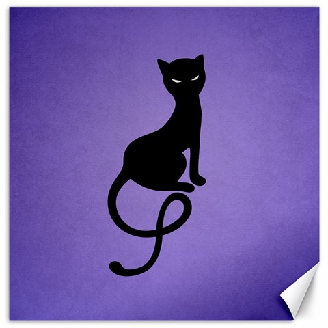 Purple Gracious Evil Black Cat Canvas 16  x 16  (Unframed) from UrbanLoad.com 15.2 x15.41  Canvas - 1