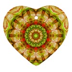Red Green Apples Mandala Heart Ornament