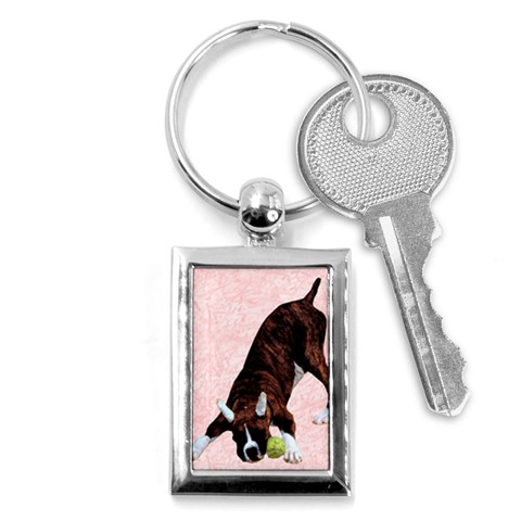 Playful Puppy Key Chain (Rectangle) from UrbanLoad.com Front