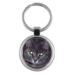 Cat With Glowing Eyes Key Chain (Round)