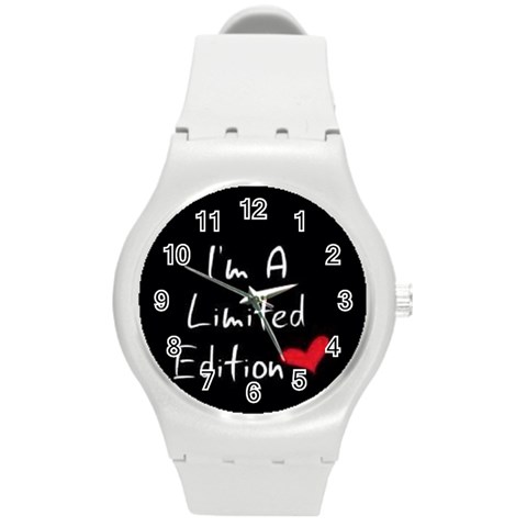 Your own Image Round Plastic Sport Watch Medium from UrbanLoad.com Front