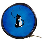 Blue White And Black Cats In Love Mini Makeup Case