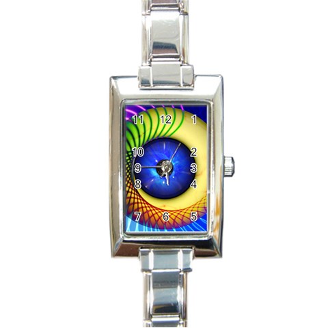 Eerie Psychedelic Eye Rectangular Italian Charm Watch from UrbanLoad.com Front