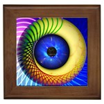 Eerie Psychedelic Eye Framed Ceramic Tile