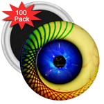 Eerie Psychedelic Eye 3  Button Magnet (100 pack)