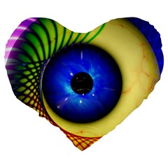 Eerie Psychedelic Eye 19  Premium Heart Shape Cushion from UrbanLoad.com Back