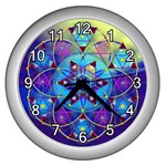 Wisdom Wall Clock (Silver with 12 white numbers)