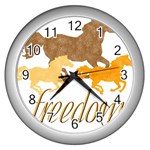 i love horses-10 Wall Clock (Silver)