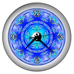 YinYang Wall Clock (Silver with 4 white numbers)