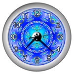 YinYang Wall Clock (Silver with 12 white numbers)