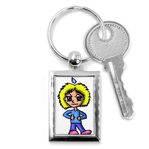 Anime Girl Key Chain (Rectangle) from UrbanLoad.com Front